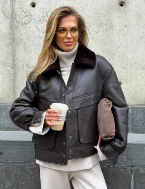 Куртка - дубленка женская