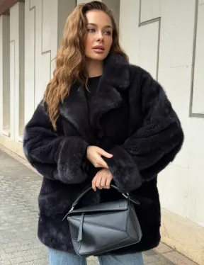 Норковый полушубок - английский воротник