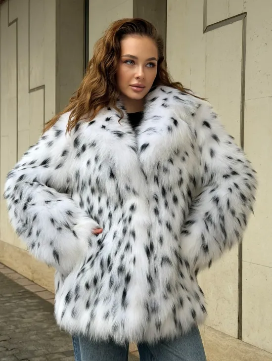 Шуба под рысь белая