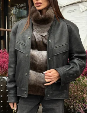 Манишка из кролика рекс под шиншиллу