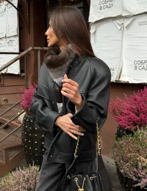 Манишка из кролика рекс под шиншиллу