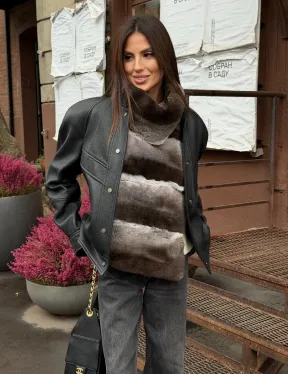 Манишка из кролика рекс под шиншиллу