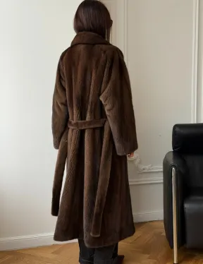 Норковое пальто - воротник шаль