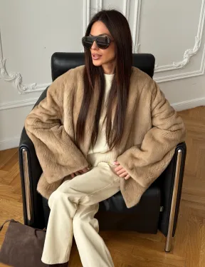 Норковый жакет (бежевый)