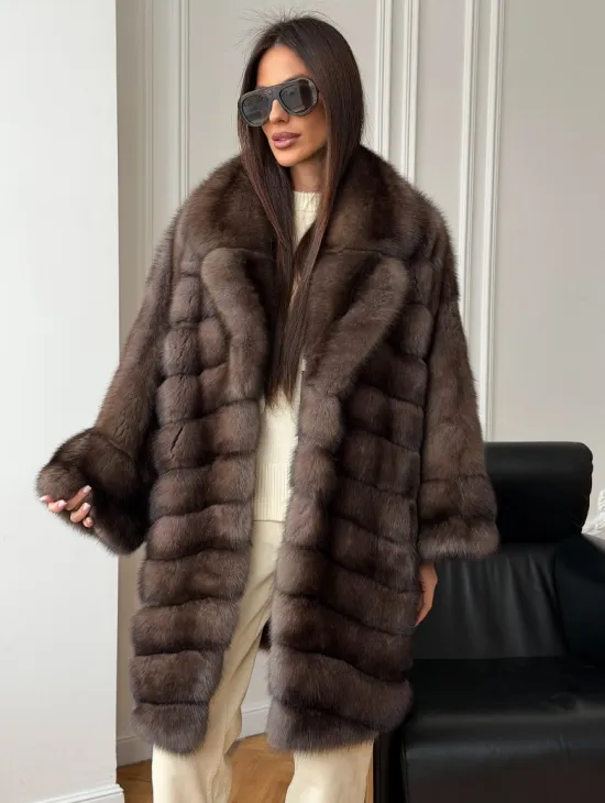 Шуба из баргузинского соболя - оверсайз
