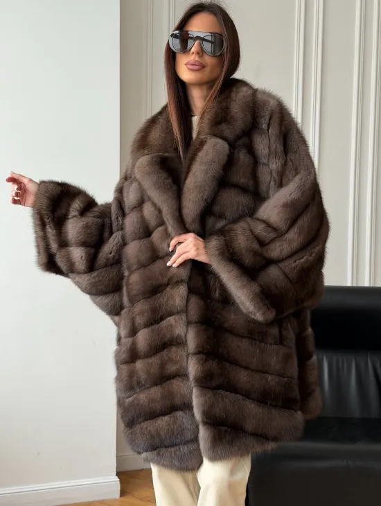 Шуба из баргузинского соболя - оверсайз