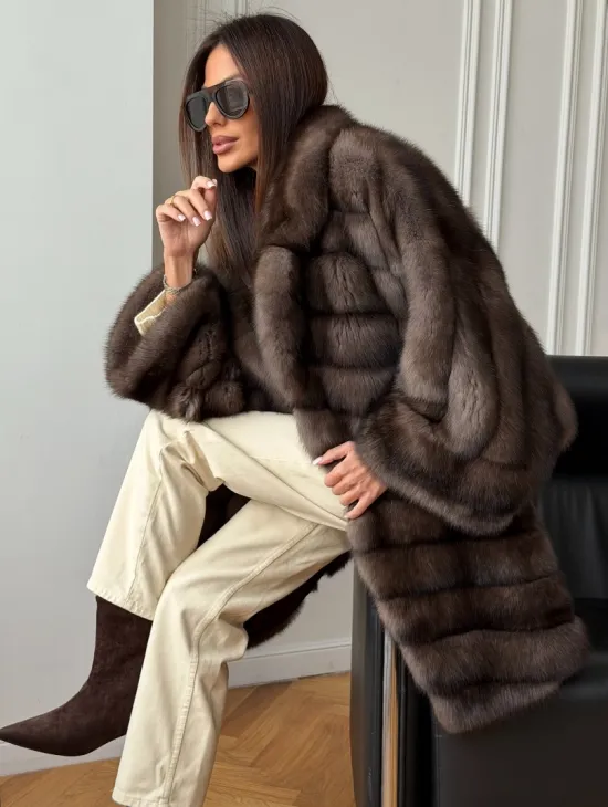 Шуба из баргузинского соболя - оверсайз
