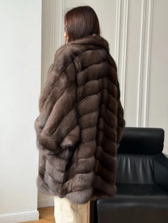 Шуба из баргузинского соболя - оверсайз