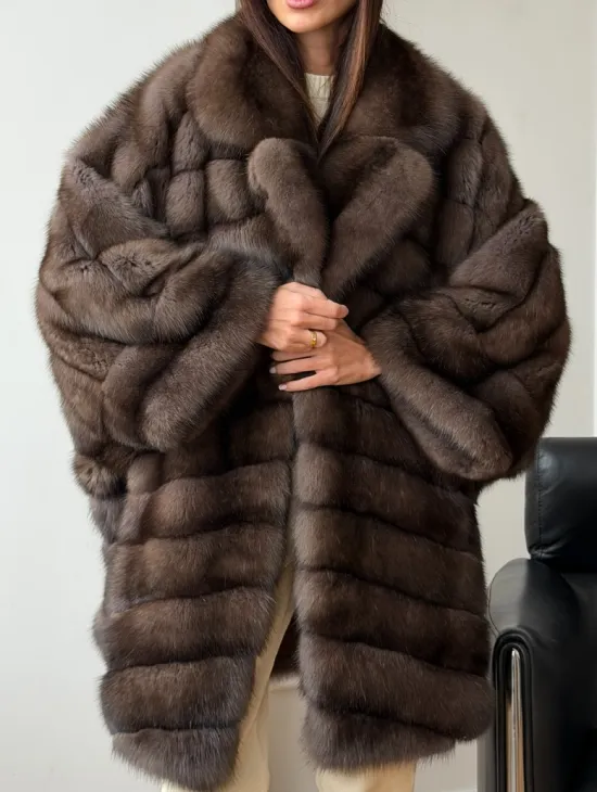 Шуба из баргузинского соболя - оверсайз