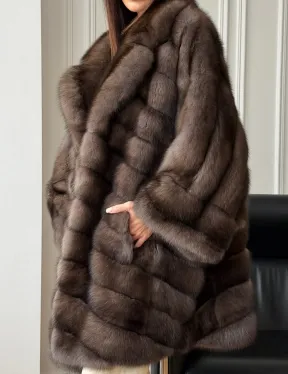 Шуба из баргузинского соболя - оверсайз