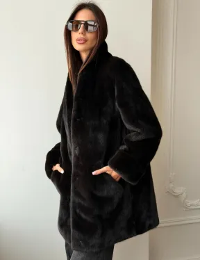Жакет из аукционной норки Kopenhagen Fur - Dark brown