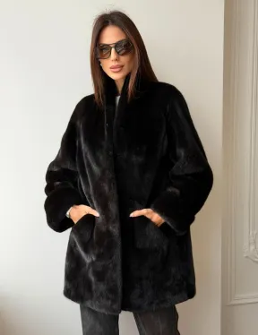 Жакет из аукционной норки Kopenhagen Fur - Dark brown
