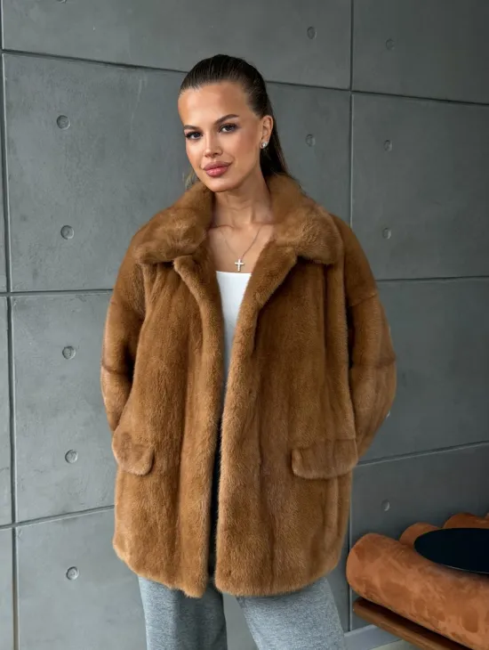 Женская норковая куртка - фото 12