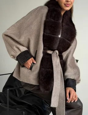 Пальто с мехом финского песца