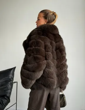 Шуба под соболь - рукава косички