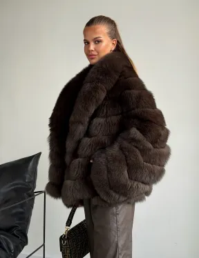 Шуба под соболь - рукава косички