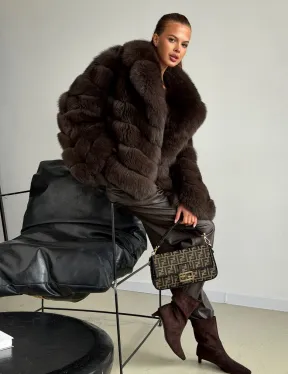 Шуба под соболь - рукава косички