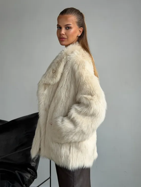 Двухсторонняя дубленка из меха тосканы