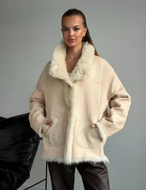 Двухсторонняя дубленка из меха тосканы