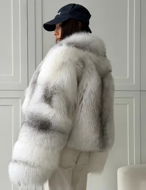 Шуба кроп-топ из лисы finnish cross fox