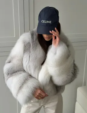 Шуба кроп-топ из лисы finnish cross fox