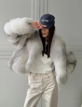 Шуба кроп-топ из лисы finnish cross fox