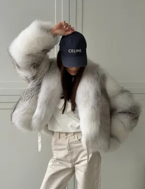 Шуба кроп-топ из лисы finnish cross fox