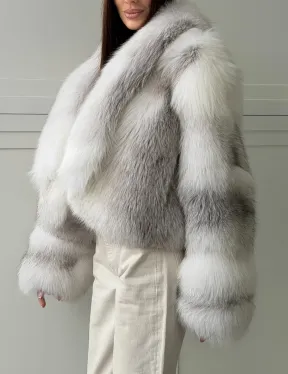 Шуба кроп-топ из лисы finnish cross fox