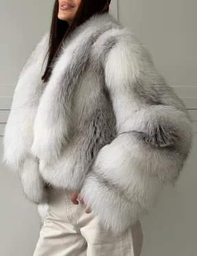 Шуба кроп-топ из лисы finnish cross fox