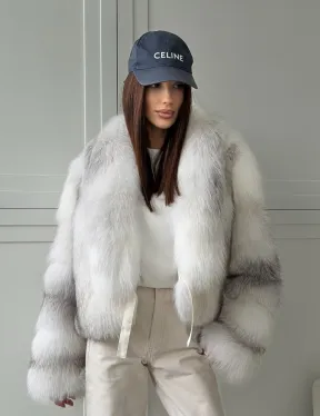 Шуба кроп-топ из лисы finnish cross fox