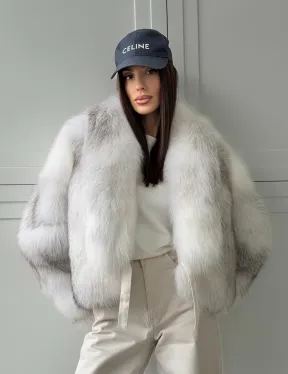 Шуба кроп-топ из лисы finnish cross fox