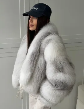 Шуба кроп-топ из лисы finnish cross fox