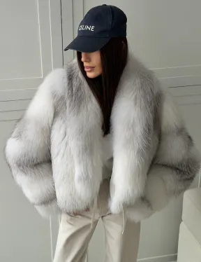 Шуба кроп-топ из лисы finnish cross fox