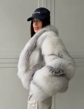 Шуба кроп-топ из лисы finnish cross fox