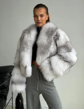Шуба кроп-топ из лисы finnish cross fox