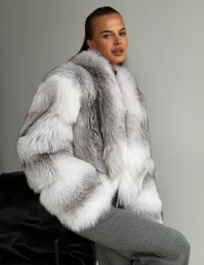 Шуба кроп-топ из лисы finnish cross fox