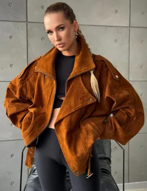 Замшевая куртка-косуха