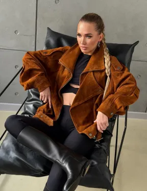 Замшевая куртка-косуха