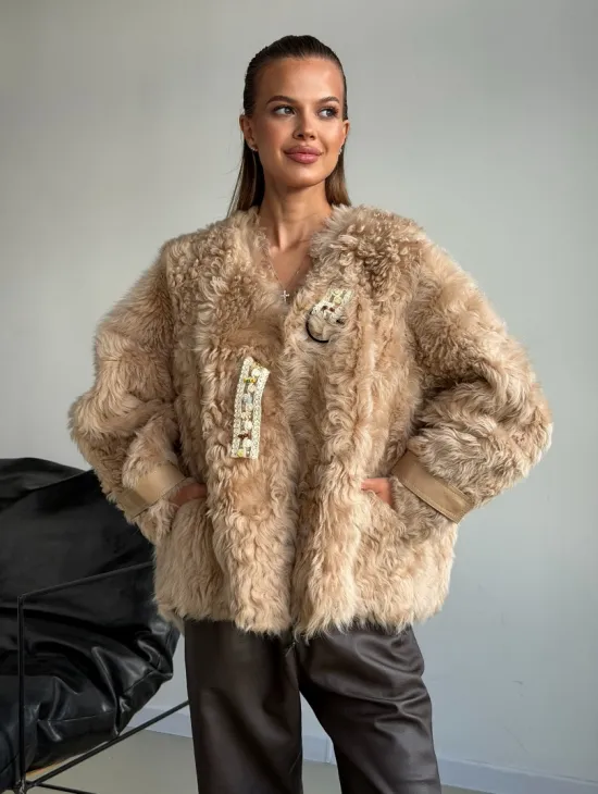 Короткая куртка из овчины