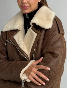 Короткая косуха-дубленка из овчины