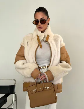 Комбинированная дубленка из норки и овчины