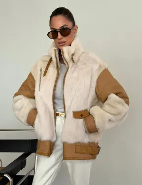 Комбинированная дубленка из норки и овчины