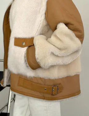 Комбинированная дубленка из норки и овчины