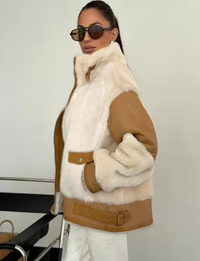 Комбинированная дубленка из норки и овчины