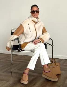 Комбинированная дубленка из норки и овчины