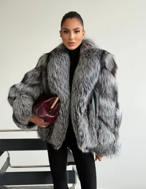 Шуба из чернобурки - рукава косичкой