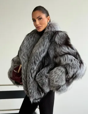 Шуба из чернобурки - рукава косичкой