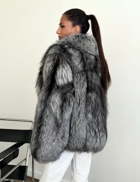 Шуба чернобурка - воротник шаль