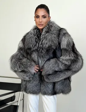 Шуба чернобурка - воротник шаль