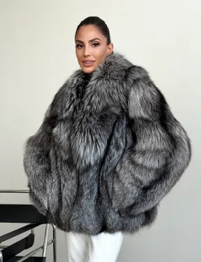 Шуба чернобурка - воротник шаль